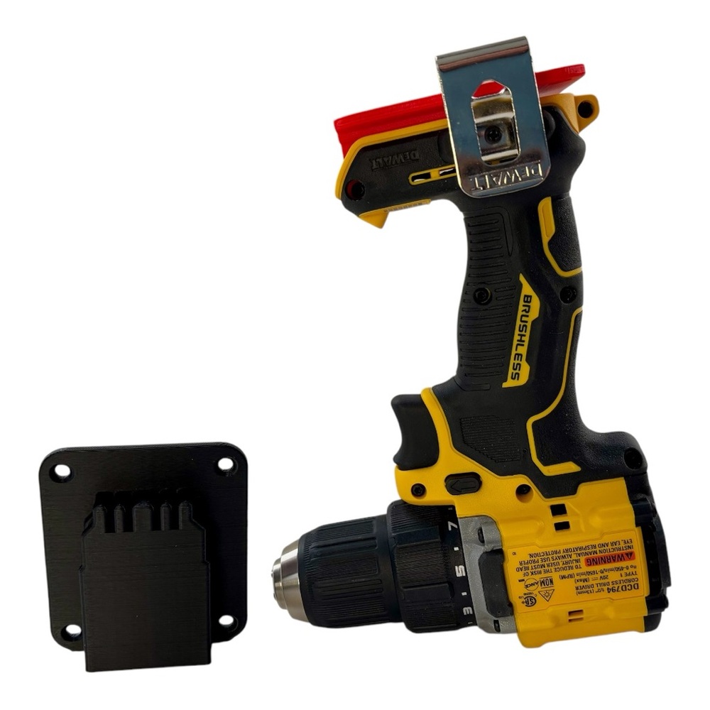 2x 3D Printed DeWalt Compatible Tool Mounts/Holders - Customizable & Durable
